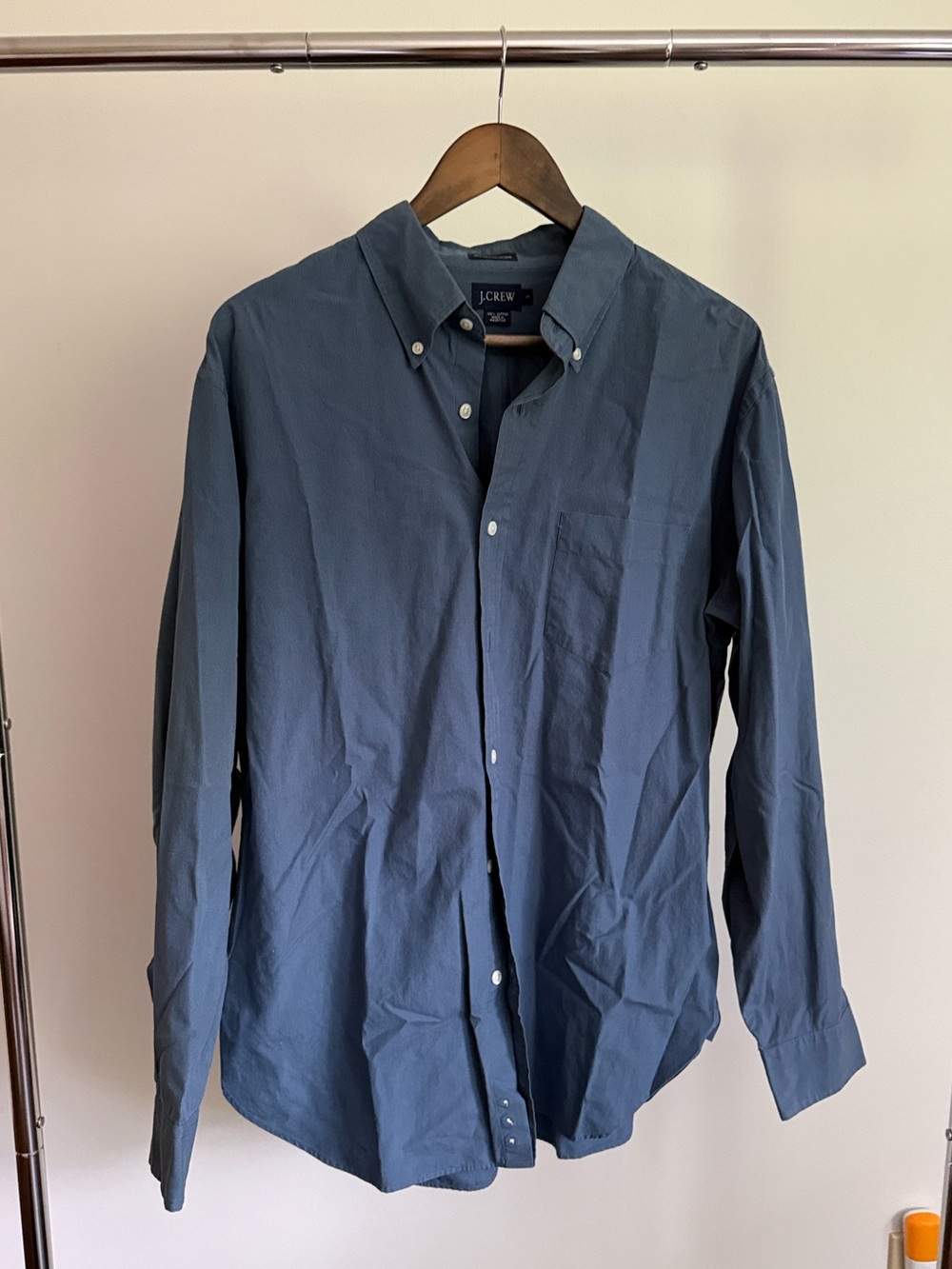 J. Crew Men's Button-Down Shirt in Deep Blue